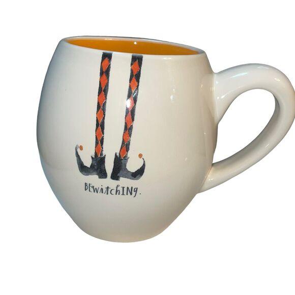 Rae Dunn Bewitching Mug Orange Inside Witch Boots Halloween Coffee Cup Ceramic - Picture 11 of 12